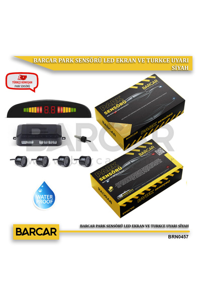 BARCAR PARK SENSÖRÜ LED EKRAN VE TURKCE UYARI SİYAH