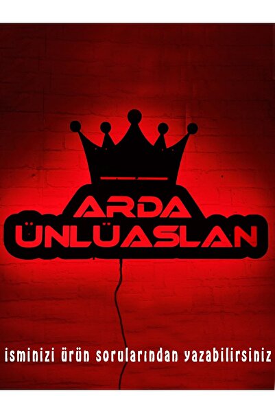 Mony Tasarım Isimli Kral Tacı Led Işıklı Tablo