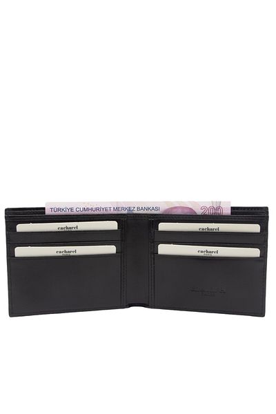 Cacharel Men's Leather Wallet 2664a55 - Black Analin