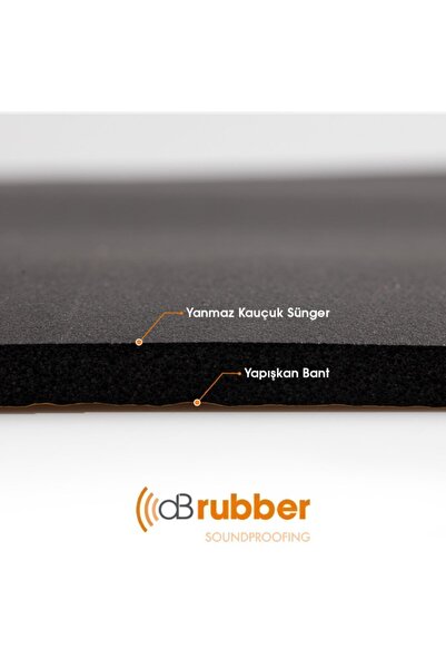 12 Mm Dbrubber Teker Davlumbaz Oto Ses Yalıtımı Firex Sünger Db Rubber