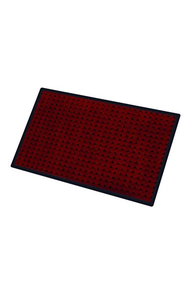 Stepmat سجادة باب أمامية مضادة للرطوبة من مادة PVC للتحكم في الغبار المرقط باللون الأحمر