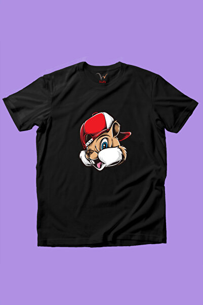 WİDİ Tricou negru pentru copii, băieți, fete, 100% bumbac, cu imprimeu de vev...