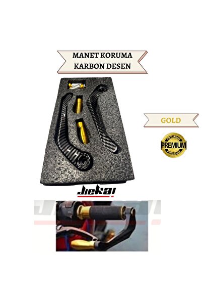 JİEKAİ CF MOTO NK 150-250 UYUMLU MANET KORUMA ELCİK KORUMA KARBON DESEN -GOLD...