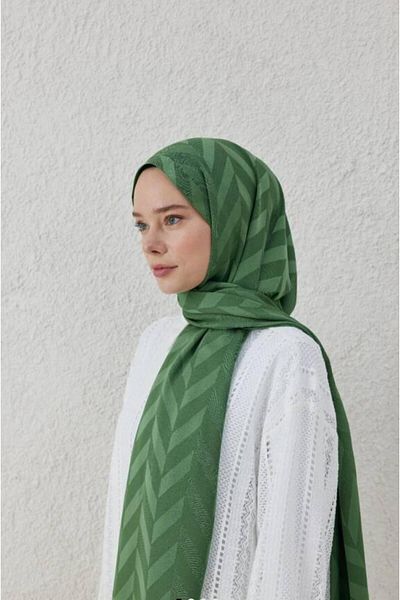 VALORSCARF Σάλι ζακάρ με σχέδιο ψαροκόκκαλο - Σχέδιο τεϊόδεντρου