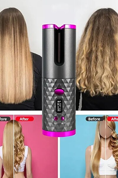 TechnoStation Automatic Curly Hair Styling and Straightening Machine - Hair Curler, Cordless