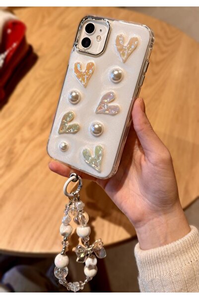 Paladyum Case حافظة على شكل قلب لامعة من لوكس متوافقة مع هاتف آيفون 12