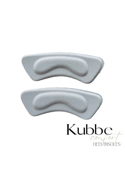 kubbe Gray Oval Shoes - Anti-Knock, Adhesive Heel Sponge and Cushion Pad