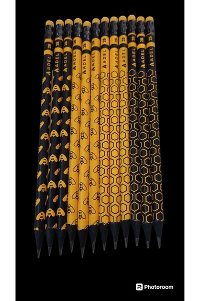Adel 12 Pieces 2b Pencil - Bee Model with Eraser