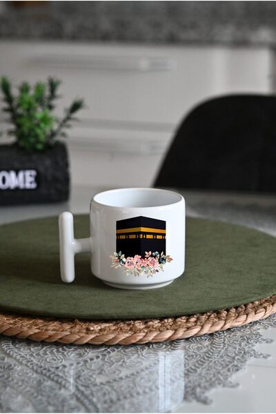 IVART Kabe Temalı Baskılı Premium Porselen T Kulplu Kupa Bardak-Nescafe & Lat...
