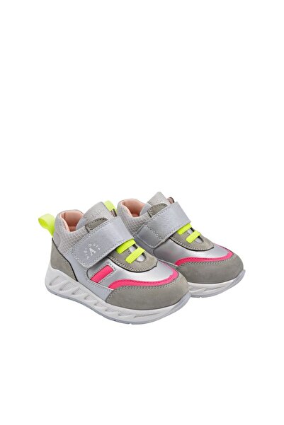 kids A more Della Tek Cırtlı Deri Kız Çocuk Bot Gri