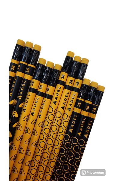 Adel 12 Pieces 2b Pencil - Bee Model with Eraser