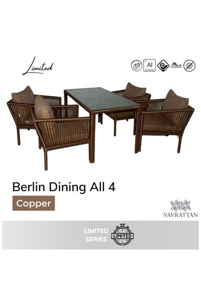 VAVRATTAN Berlin All Four Rattan Bahçe Balkon Yemek Takımı Küf