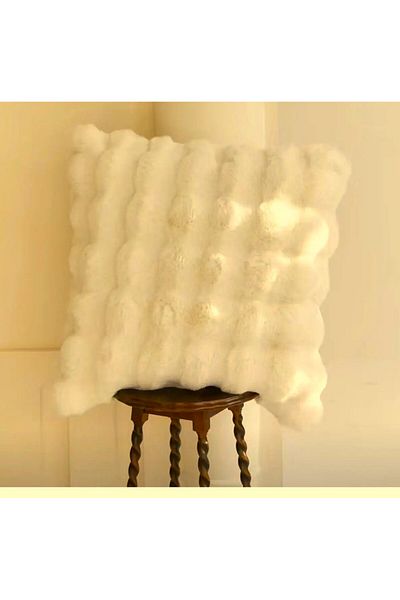 BALADI HOME 40x40 cm Pernă groasă de pluș crem - Iepure One Side Kırlant (1 bucată)