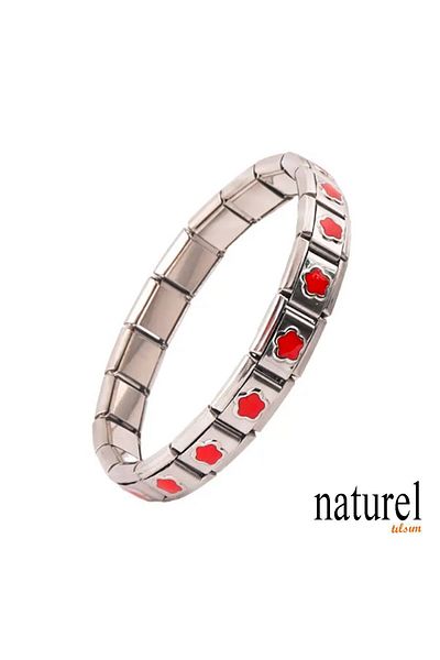 Naturel Tılsım Unisex Italian Charm Bracelet Stainless Steel Bracelet