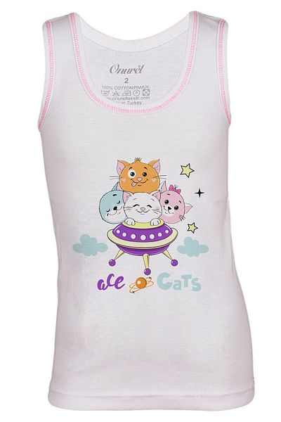 Onurel Tricou pentru fetiță, 6 piese, cu bretele late, imprimate