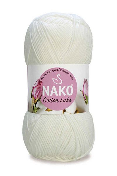 NAKO Βαμβακερό νήμα πλεξίματος χειρός Luks 100 Gr, No:97570 ECRU