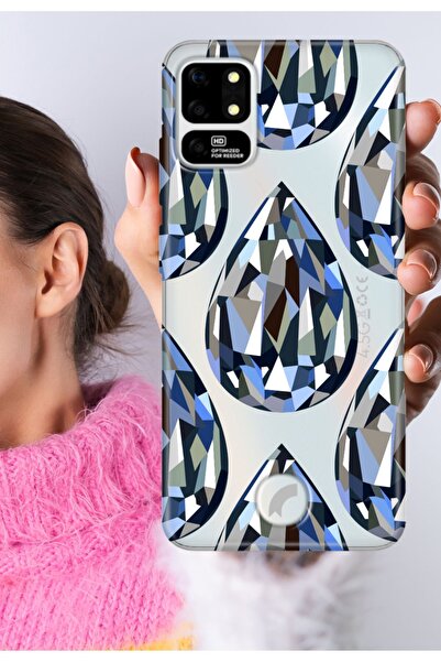 Reeder S19 Max 6.51" Kılıf S19 Max Şeffaf Silikon Baskılı Diamond