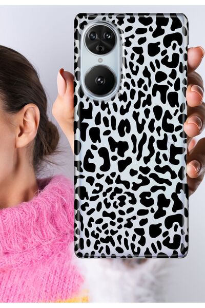 Reeder S19 Max Pro S Edge Uyumlu Kılıf Şeffaf Silikon Baskılı LeoparDeseni