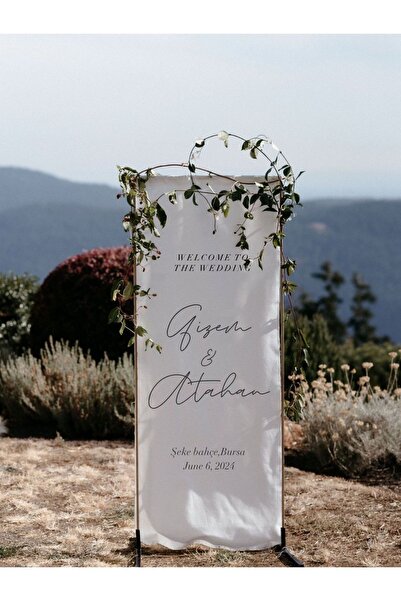 Söz Nişan Nikah Flama Banner Düğün Konsept Kanvas Banner Flama