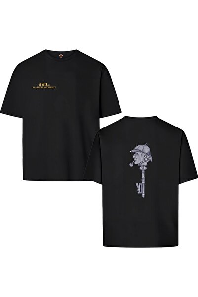 BookOrBook تي شيرت شيرلوك للجنسين - تصميم مزدوج الجوانب، منسوج بخيوط مزدوجة، ...