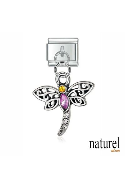 Naturel Tılsım سحر اليعسوب من الفولاذ المقاوم للصدأ مقاس 9 مم - إيطالي