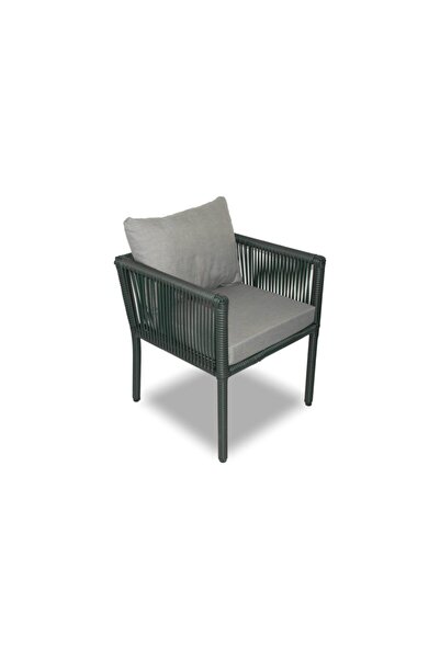 VAVRATTAN Vera Kare Rattan Bahçe Balkon 4 Kişilik Yemek Takımı-Taş Gri