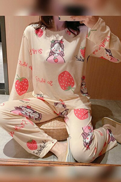 PEMBİŞ HOMEWEAR New Strawberry Süpersoft Pijama Takımı