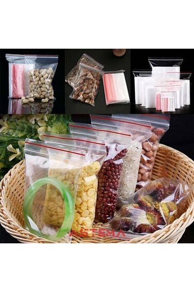 naft Ziplock Bag Transparent Bag 10x12 100 Pieces Henna Cookies Nuts Nylon