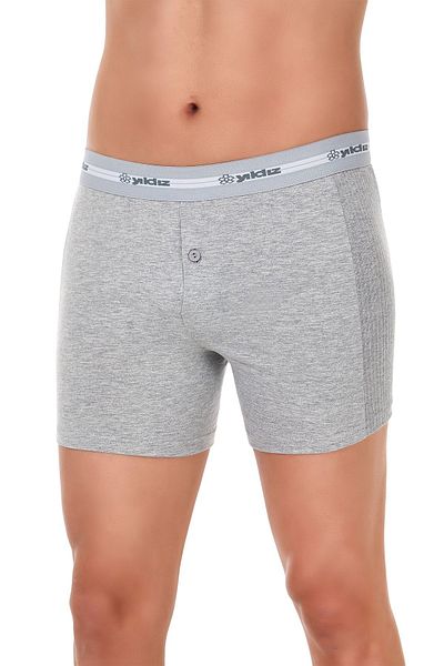 YILDIZ 3-Piece Gray Lycra Exclusive Long Men's Boxer 112