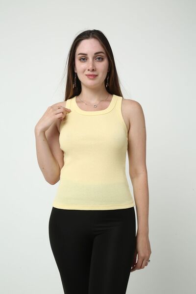 VAN SCHENDEL Yellow Corded Halter neck Women's Tank Top - Casual Comfortable ...
