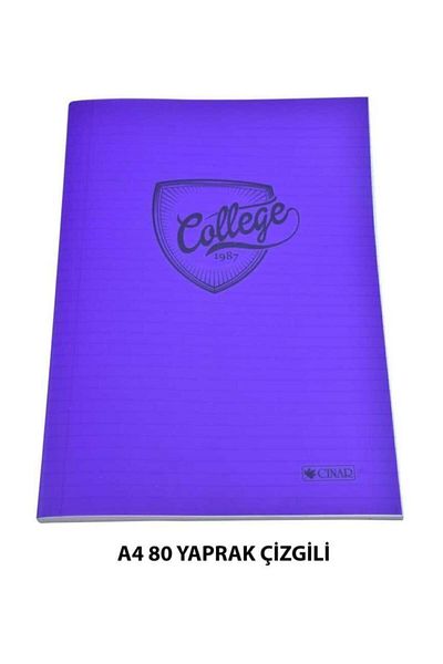 3 Çınar Çınar PVC Εξωφύλλο Α4 Ριγέ Σημειωματάριο 80 Φύλλων 4 Τεμάχια