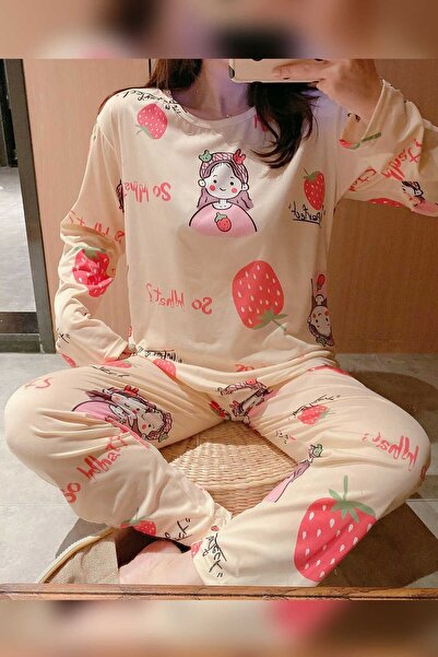 PEMBİŞ HOMEWEAR New Strawberry Süpersoft Pijama Takımı