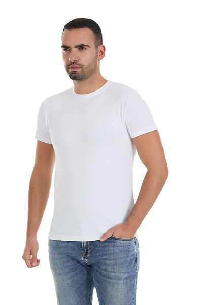 YILDIZ Pachet de 2 tricou alb Lycra pentru bărbați Ksc 90