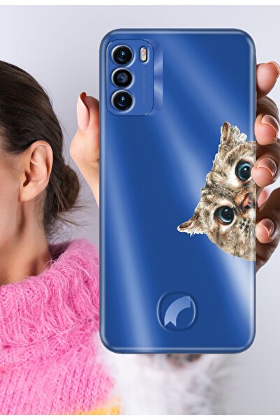 Reeder S19 Max Pro S Kılıf S19 Max Pro S Şeffaf Silikon Baskılı Cat Look