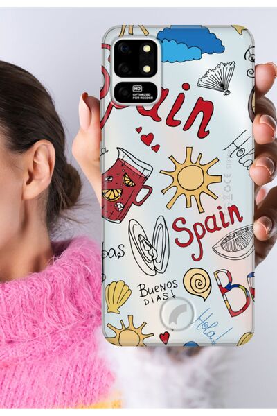 Reeder S19 Max - S19 Max L Kılıf Şeffaf Silikon Baskılı Ispanya