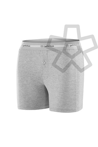YILDIZ 3-Piece Gray Lycra Exclusive Long Men's Boxer 112