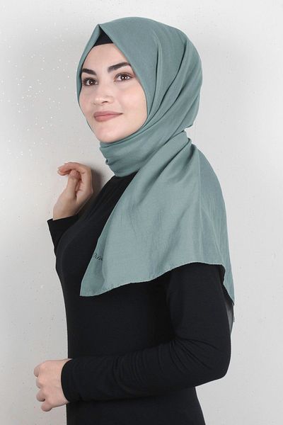PİRAMİT Mint Green Cotton Jazz Shawl - 1482-10