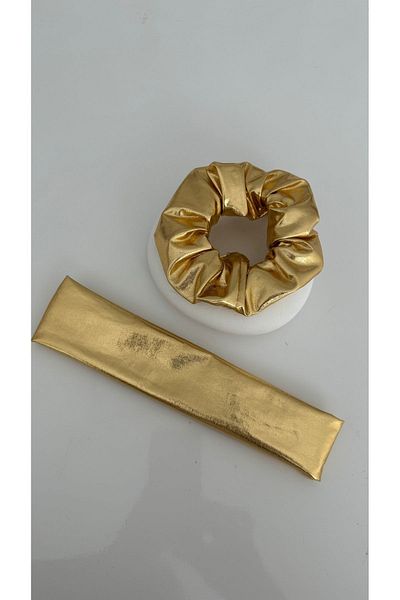 TwinsSis Store Shiny Bandana & Hair Rubber Clasp 2 Pieces
