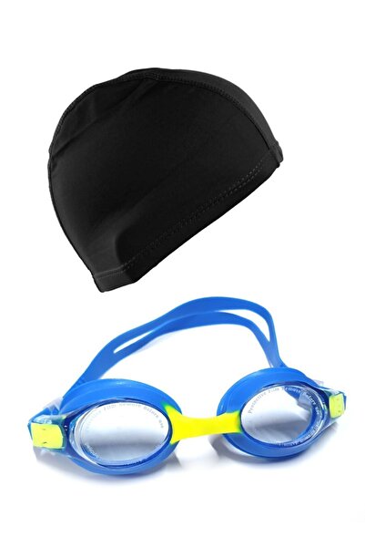 Tosima Children's Silicone Pool Goggles and Lycra Cap Set Children's Pool Set...
