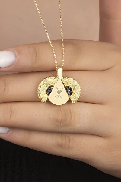 Silvano Jewelry 925 Ayar Gold Ayçiçeği Gümüş Kolye