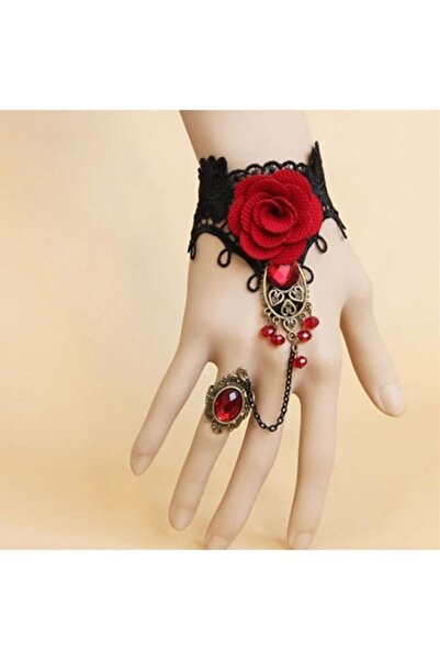 Alsade Ayarlanabilir Yüzük Ile Gotik Bileklik