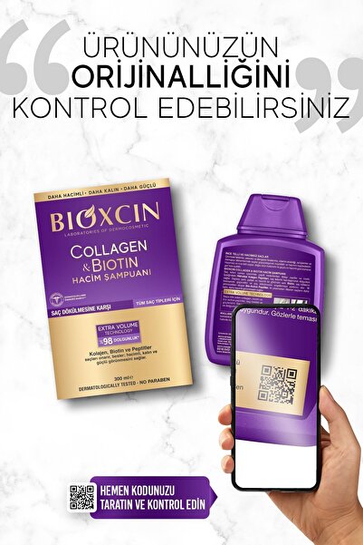 Bioxcin 2 Adet Collagen & Biotin Ekstra Hacim Şampuanı 300 Ml - (Kolajen Biotin İnce Seyrek Saçlar)