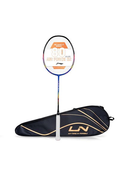 Li-Ning مضرب تنس الريشة Air Force 80 Lite المصنوع من ألياف الكربون مع غطاء كامل مجاني