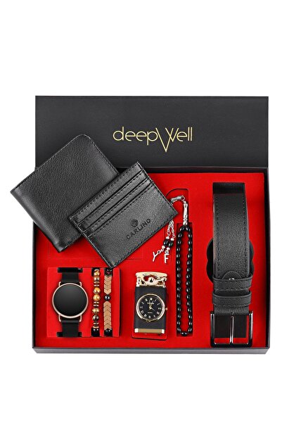 DEEPWELL Dokunmatik Erkek Kol Saati Kemer Kartlık Cüzdan Tespih Bileklik Ve I...