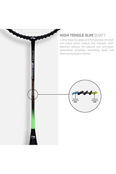 Li-Ning G-Force Superlite 3800 Carbon-Fiber Strung Badminton Racquet with Free Full Cover