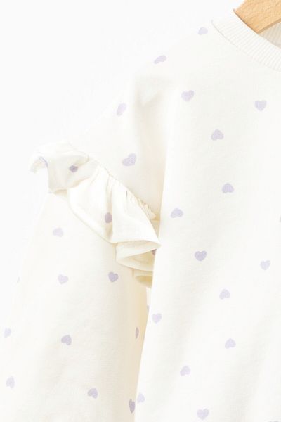 Banamio Heart Printed Ruffle Tights Set - Lolly