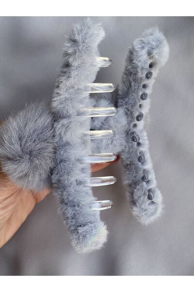 TwinsSis Store Peluş Ponponlu Mandal Toka