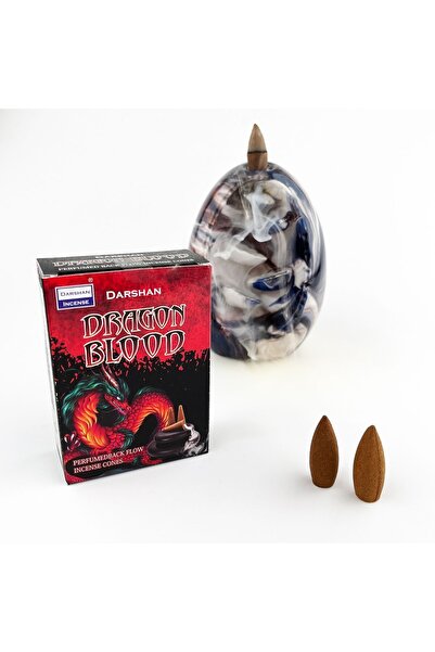 Darshan Incense DRAGON BLOOD Geri Akış (back Flow) Tütsü 10 Adet