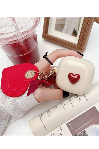 corcishop Samsung Galaxy Buds 2 Pro - Buds Fe Compatible with Case Decorated Heart Pattern
