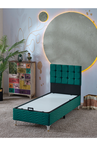 beehanem Bengü 90x190 Tek Kişilik (Baza+Başlık) 2 Li Set (Babyface Yeşil)